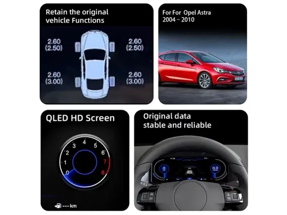 Opel Astra H (2004-2014) Digitales Kombiinstrument | Plug & Play