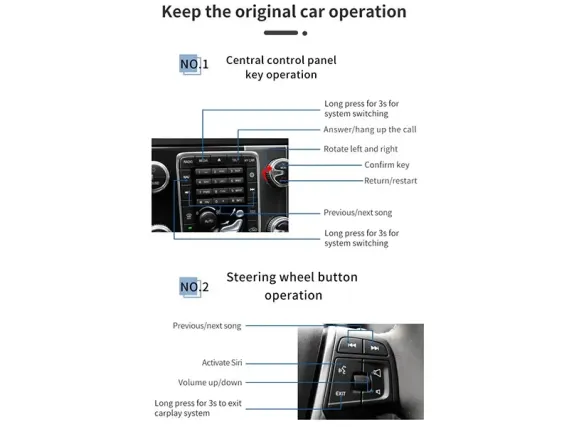 Wireless CarPlay & Android Auto for Volvo V40 (2013-2019) OEM Screen