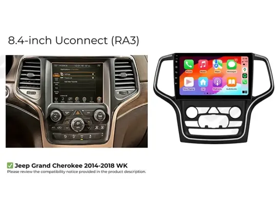 Jeep Grand Cherokee (2014+) Android Autoradio Apple CarPlay