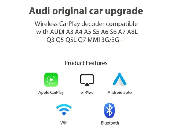 Wireless CarPlay & Android Auto for Audi A6/S6 (2011-2018) OEM Screen