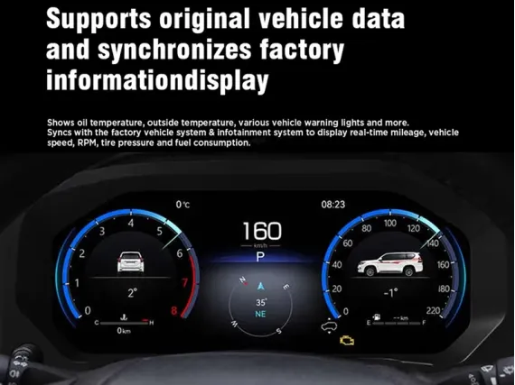 Toyota LC 200 (2007-2015) Digital Instrument Cluster | Plug & Play