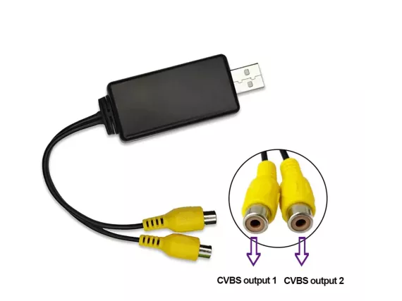 Video output adapter RCA interface is suitable for Android multimedia radio player  USB interface to connect to TV monitor