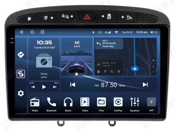 Peugeot 308 (2007-2013) Android car radio Apple CarPlay