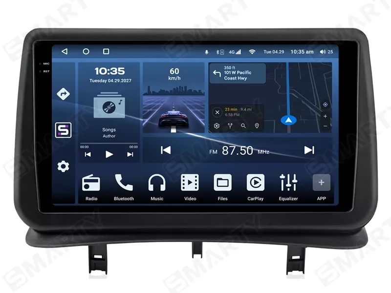 Autoradio Android 9 Pouces Pour Renault Clio 3 (2005-2014) - 6Go RAM + 128Go - Carplay/Android Auto Sans Fil, GPS, DSP