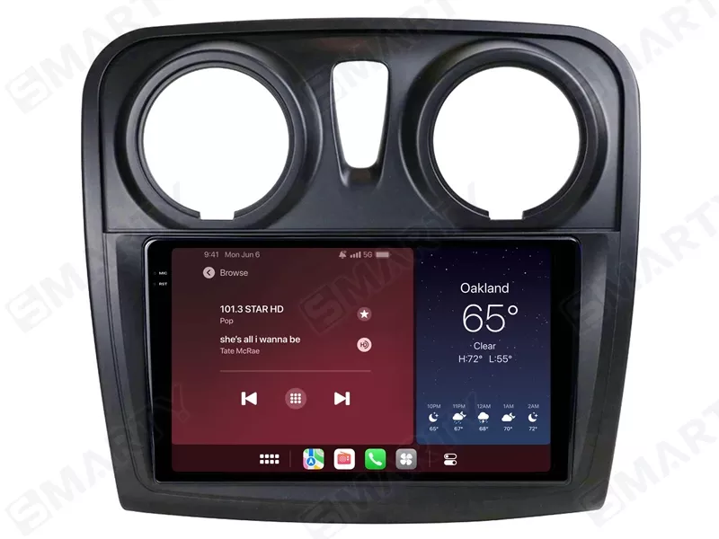 Autoradio Android 9 Pollici 2G+64G Per Renault Dacia Logan 2 Sandero B52 2012-19 - Wireless Carplay, GPS, WiFi, Telecamera AHD