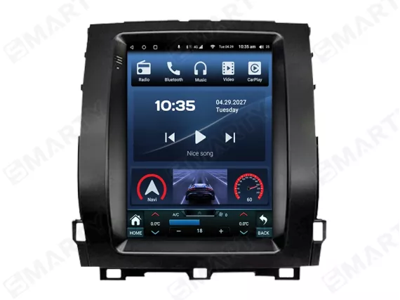 Магнитола для Toyota Land Cruiser Prado 120 Тесла Андроид CarPlay