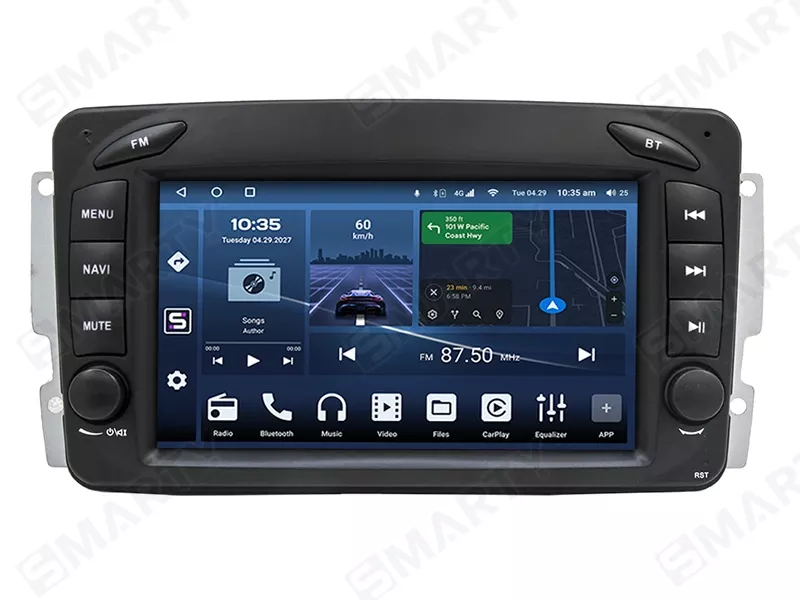 Autoradio Android 9" 4G+64G Avec CarPlay Sans Fil Pour Mercedes Classe C/CLK 2012-2016 + Caméra Recul