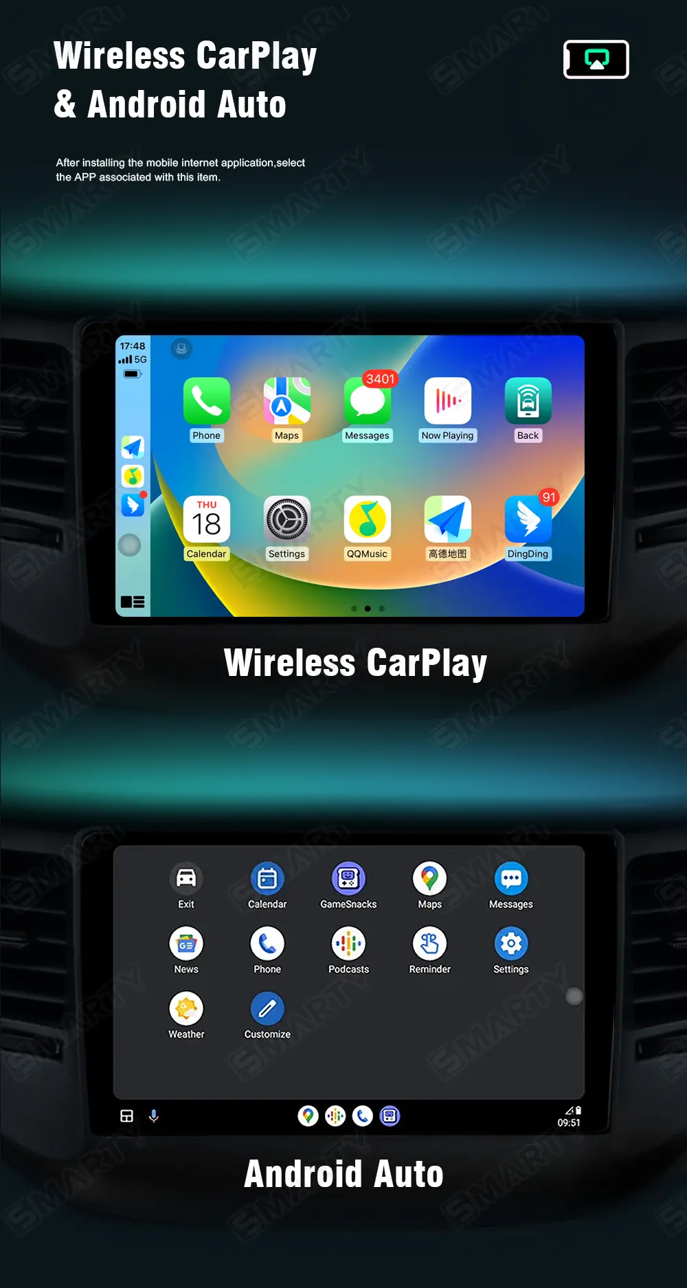 New 2024 Android head unit Apple Carplay Android Auto