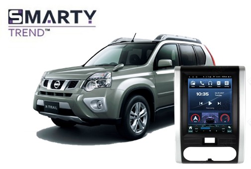 Nissan X-Trail 2 поколения T31 (2007-2014) с установленным головным устройством Tesla Style Android