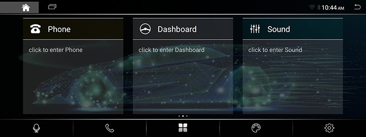 Black home screen for Land Rover GN