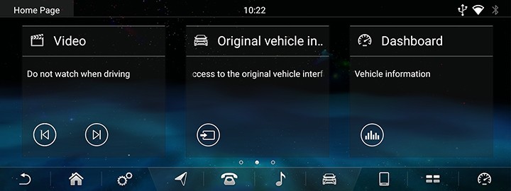 Home screen with Vehicle Interface UIS FYT